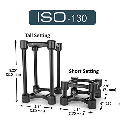 IsoAcoustics ISO-130 Isolation Studio Monitor Stands, Pair