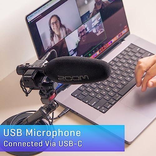 Zoom M3 MicTrak Stereo On-Camera Shotgun Microphone with 32-Bit Float, 90 degree, 120 degree, and MONO Mode, Shockmount, USB Microphone Compatible, and Battery Powered