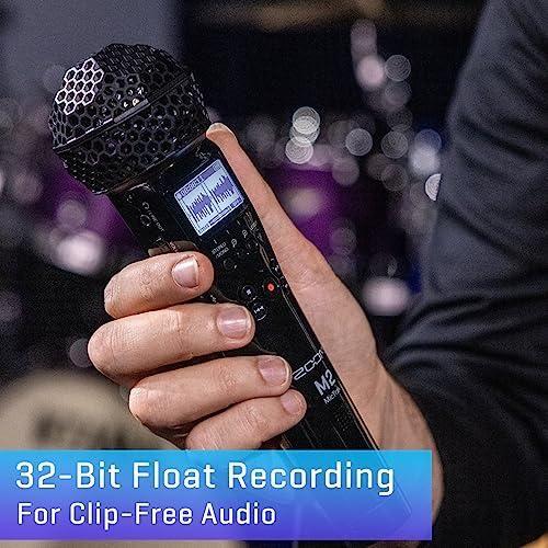 Zoom M2 MicTrak with 32-Bit Float, X/Y Mic Capsule, Stereo Mode, Mono Mode, Normalization, On-Board Monitoring, Battery Powered, For Musicians, Podcasters, and ENG