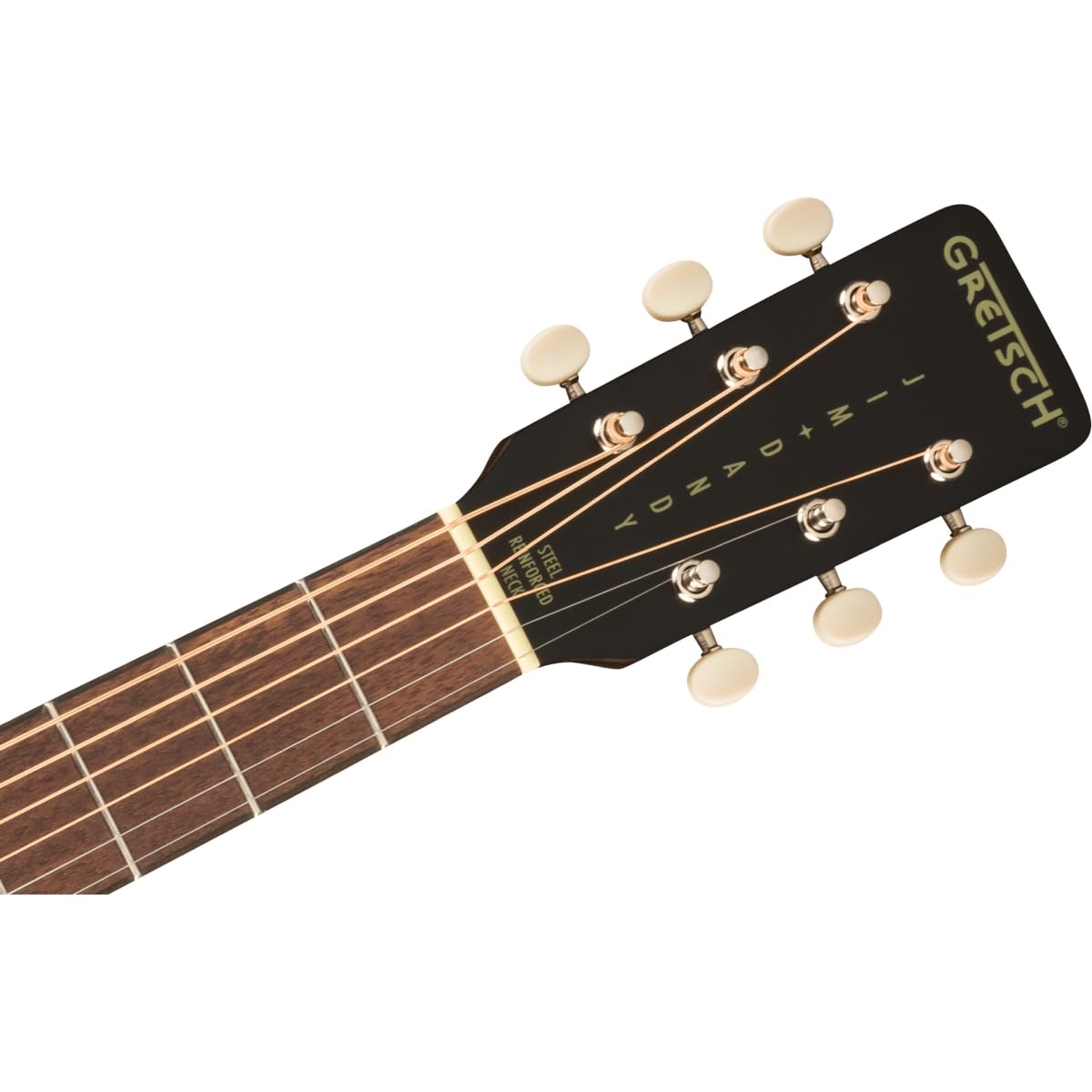 Gretsch Jim Dandy Deltoluxe Concert 6-String Right-Handed Acoustic Guitar with C-Shape Neck and Select Lightweight Laminate Tonewoods X-Braced Body (Black Top)