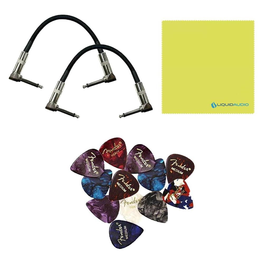 XOTIC Soul Driven Creamy Boost Overdrive Pedal Bundle w/ 2-Pack Strukture S6P48 Woven Right Angle Patch Cable, 12-Pack Guitar Pick and Liquid Audio Polishing Cloth