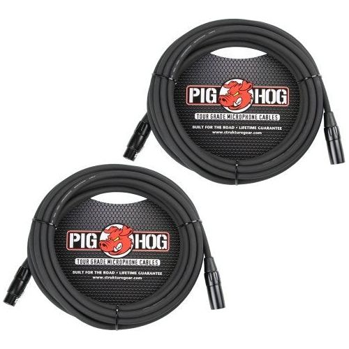 Pig Hog XLR 25 Foot 2 Pack Tour Grade Microphone Cables