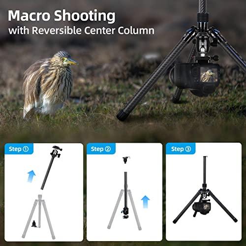 SIRUI Professional Traveler Video Camera Tripod-Carbon Fiber Travel Video Tripod with Fluid Video Head