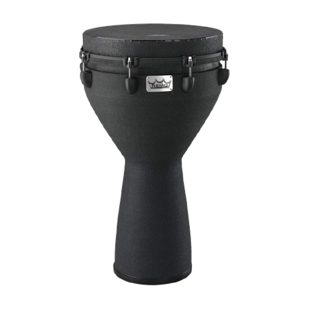 REMO Djembe, MONDO™, Key-Tuned, SKYNDEEP® FIBERSKYN®, Black, Contour Tuning Brackets, Black Earth Finish