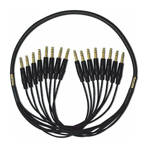 Mogami GOLD 8 TRS-TRS Audio Snake Cable, 8 Channel Fan-Out, Balanced 1/4" TRS Male Plugs, Gold Contacts, Straight Connectors