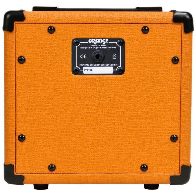 Orange PPC108 1x8” Closed-Back Speaker Cabinet Bundle with Orange MT20 Micro Terror Amp Head, Orange Woven Guitar Cable, Speaker Cable and Liquid Audio Polishing Cloth (5 Items)