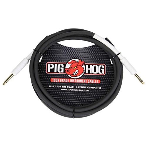 Pig Hog PCH10DBR 1/4" to 1/4" Right-Angle Daphne Blue Guitar Instrument Cable