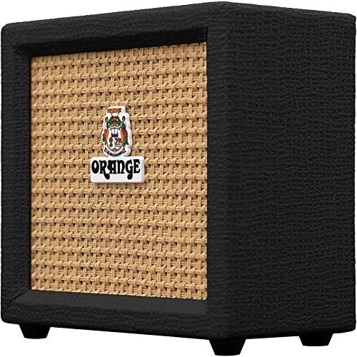 Liquid Audio Orange Amps Crush Mini 3W Guitar Combo Amp Bundle w Power Adapter, Pig Hog Instrument Cable, 24 Picks, Battery Polishing Cloth