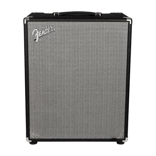 Fender Rumble™ 500 Bass Combo Amplifier, 120V, Black and Silver, 2370600000 Bundle w/Pig Hog PCH10BK “Black Woven” Instrument Cable, 12-Pack Guitar Picks & Liquid Audio Polishing Cloth