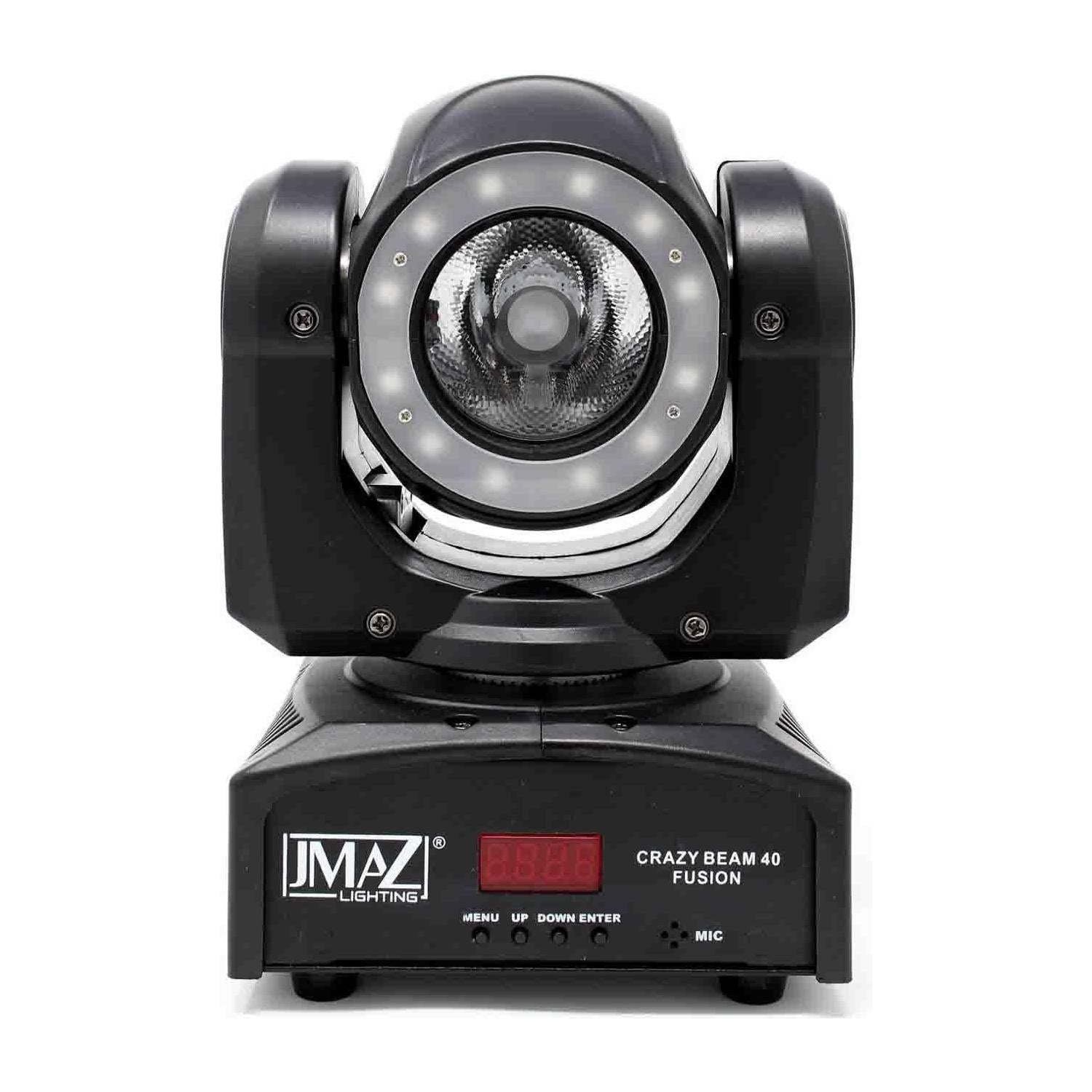 JMAZ Crazy Beam 40 Fusion LED Moving Head Beam Light 40-Watt Quad RGBW with LED Ring DMX512 For Stage Light Disco DJ Wedding Party Show Live Concert Lighting