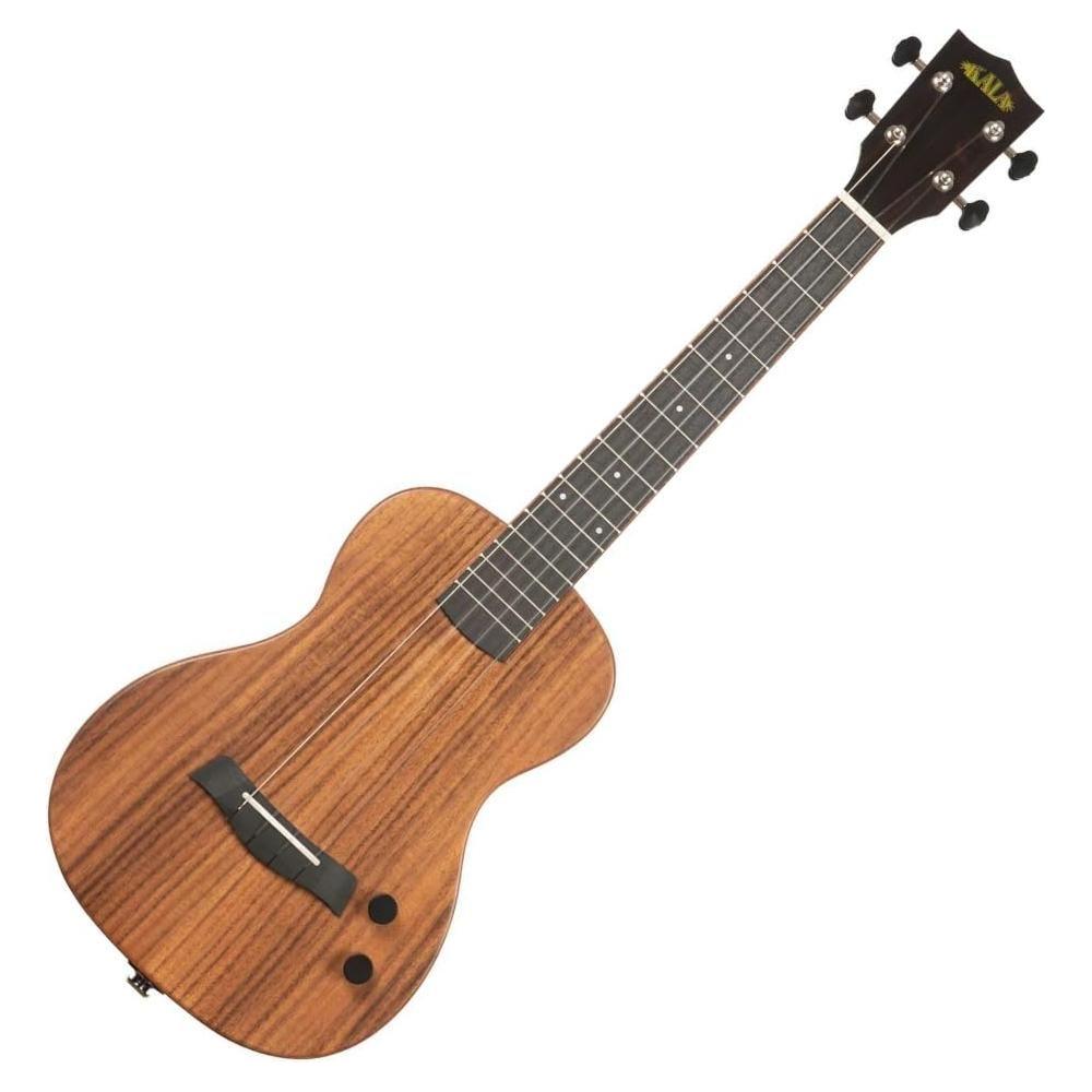 Kala Solid Body Electric Acacia Tenor Ukulele with Bag, KA-SB-ACA-T Bundle w/Kala KKBL Klipz Tuner in Blue and Liquid Audio Polishing Cloth