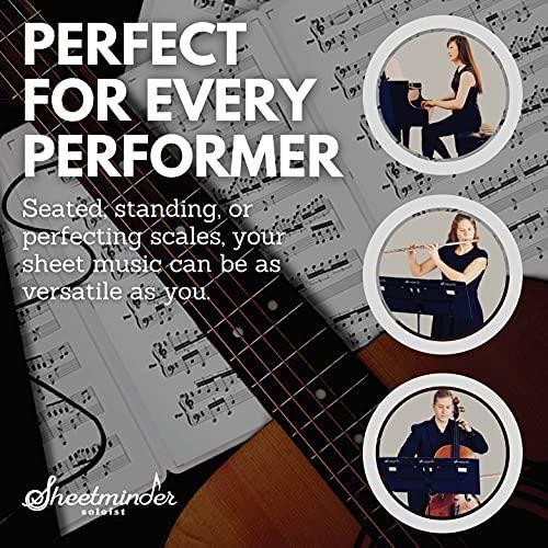 Sheetminder Soloist (5-Pack) - Printed Sheet Music Organizer / No Page Turning, Windproof on Music Stand, No Plastic Sleeves, Easily Mark Fingering / Perfect for Students, Teachers, Bands, Performers