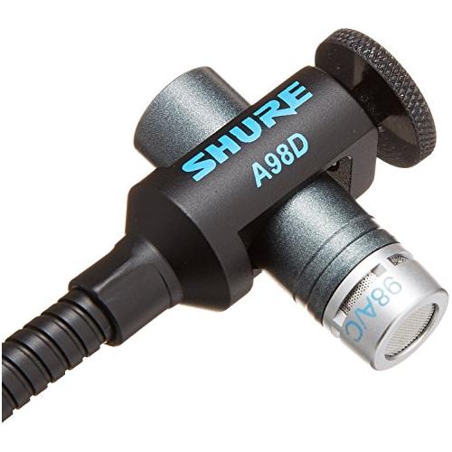 Shure BETA 98AD/C Drum Microphone - Miniature Cardioid Condenser Mic with RPM626 in-Line Preamplifier, A98D Drum Mount for Secure Placement and C98D 15' Cable - Ideal for Snares, Toms and Percussion