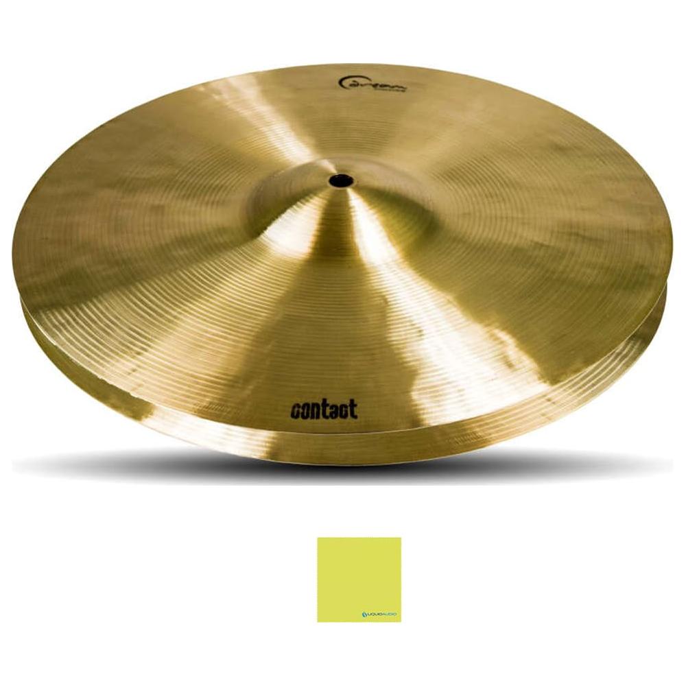 Dream Cymbals and Gongs 14 Inch Hi Hat Cymbals (C-HH14) Bundle with Liquid Audio Instrument Polishing Cloth - Dream Contact Series