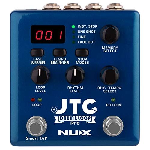 NUX JTC PRO Drum Loop PRO Dual Switch Looper Pedal 6 hours recording time 24-bit and 44.1 kHz sample rate