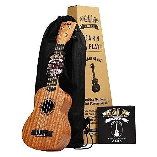 Kala Learn To Play Ukulele Starter Kit, Light Mahogany Stain