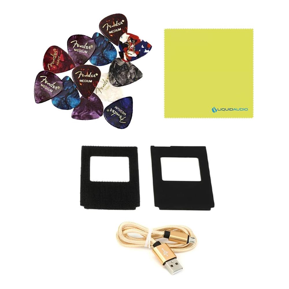 Peterson Strobe Tuner StroboStomp LE 75th Anniversary Edition Tuner Pedal Bundle with 12x Fender Guitar Picks & Liquid Audio Instrument Polishing Cloth