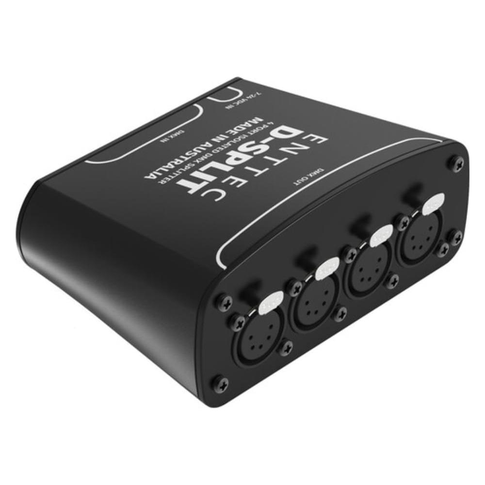 Enttec D-Split 70579 DMX 4 Port Isolated Splitter/Isolator (5-Pin) Bundle w/DMX Adapter 5 Pin(M) to 3 Pin(F) XLR and Liquid Audio Polishing Cloth