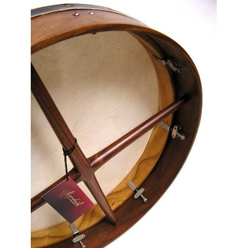 ROOSEBECK TUNABLE SHEESHAM BODHRAN CROSS-BAR SOFT NATURAL HEAD 18-BY-3.5-INCH