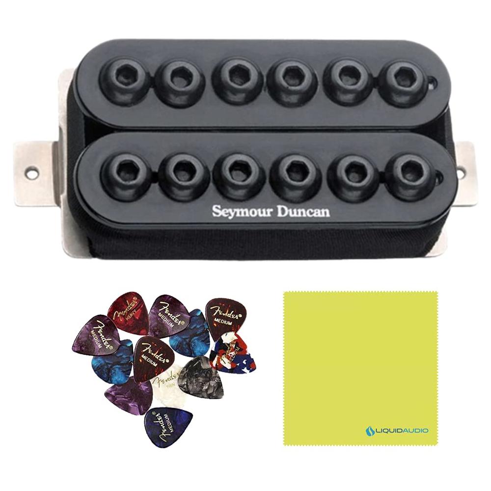 Seymour Duncan 11102-31-B Invader™ Aggressive Passive Humbuckers Bundle w/ 12-Pack of Guitar Picks & Liquid Audio Polishing Cloth