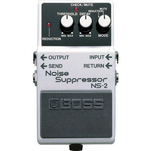 Boss NS-2 Noise Suppressor Pedal Bundle w/2x Strukture S6P48 Woven Right Angle Patch Cables, 12x Guitar Picks, 9V Power Adapter and Liquid Audio Polishing Cloth