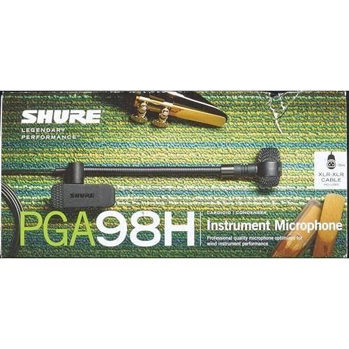 Shure PGA98H-XLR Cardioid Condenser Gooseneck Instrument Microphone with 15' XLR-XLR Cable