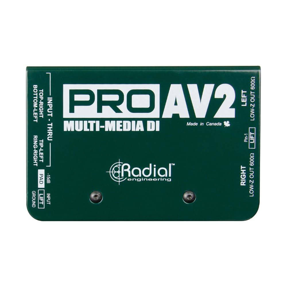 Radial Engineering ProAV2 Stereo Passive Multimedia Direct Box Bundle w/Pig Hog PHM10 8mm 10ft XLR Mic Cable and Liquid Audio Polishing Cloth