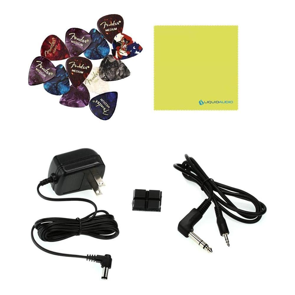 Source Audio SA248 Spectrum Intelligent Filter Pedal Bundle w/Instrument Cable, Power Supply, 12x Fender Picks and Liquid Audio Polishing Cloth