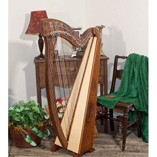 Roosebeck 36-String Celtic Meghan Harp w/Chelby Levers - Knotwork