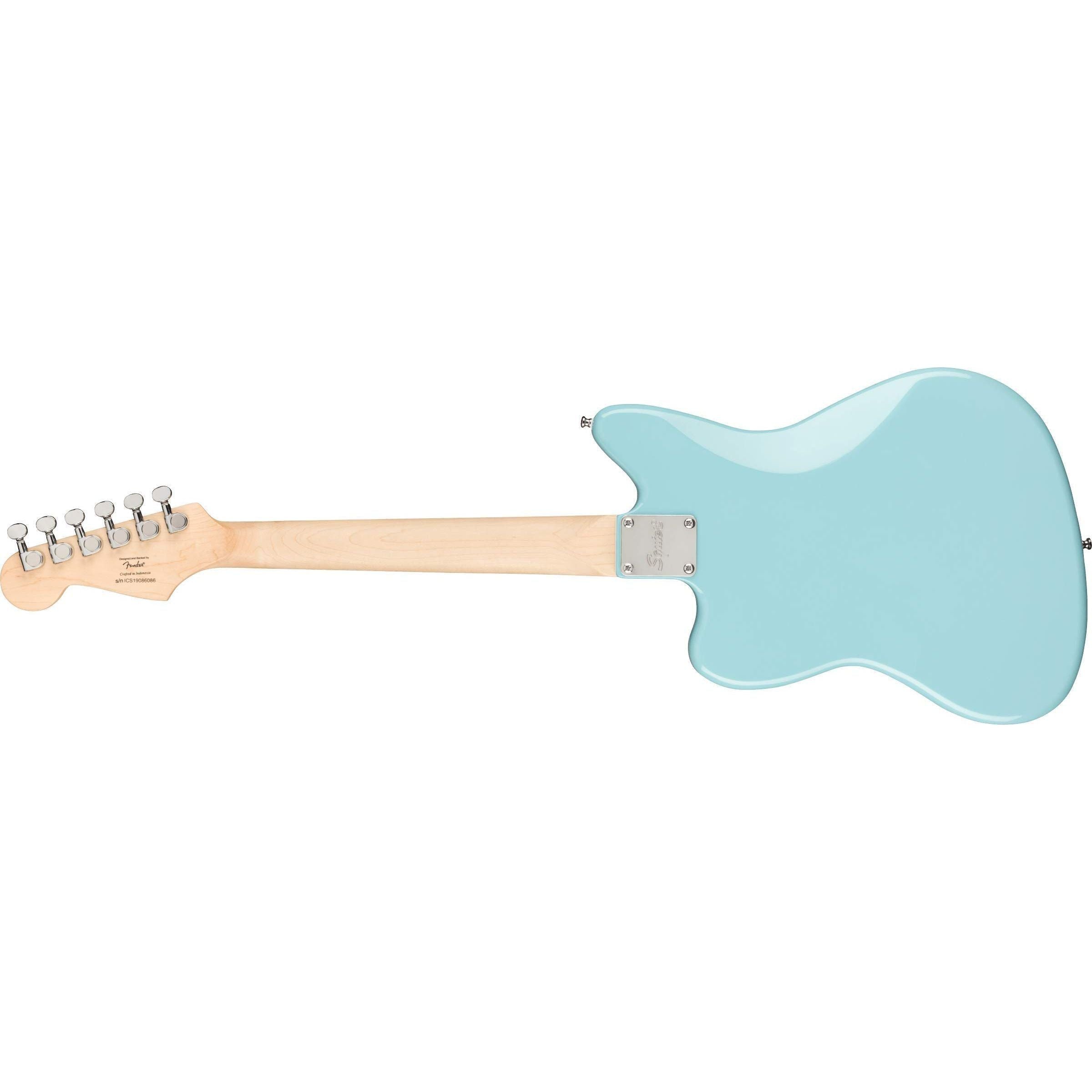 Squier Mini Jazzmaster Electric Guitar, Daphne Blue, Maple Fingerboard