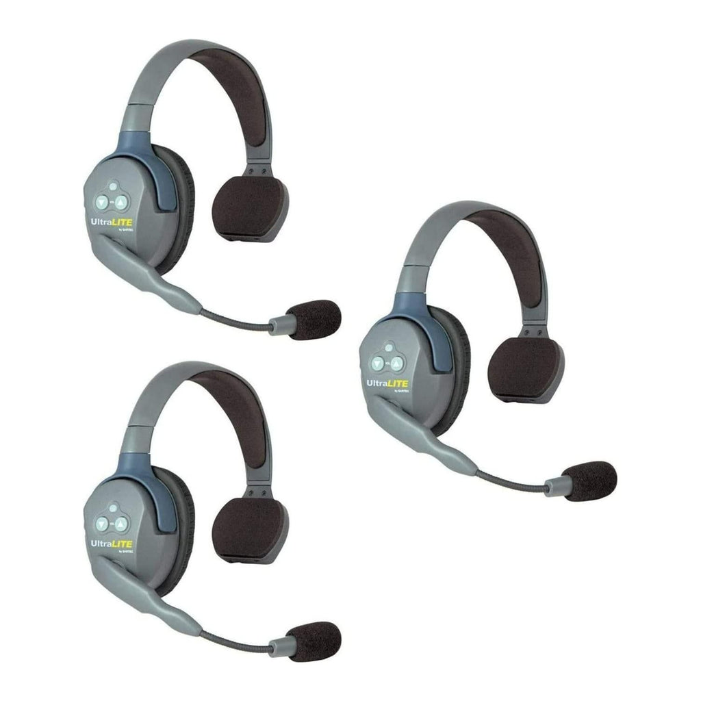 EARTEC UL3S UltraLITE Full Duplex Wireless Headset Communication for 3 Users - 3 Single Ear Headsets