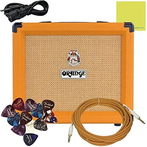 Orange Crush 20 20W 1x8 Guitar Combo Amp Bundle w/Pig Hog Woven Instrument Cable, Power Cable, 12X Picks, and Liquid Audio Polishing Cloth