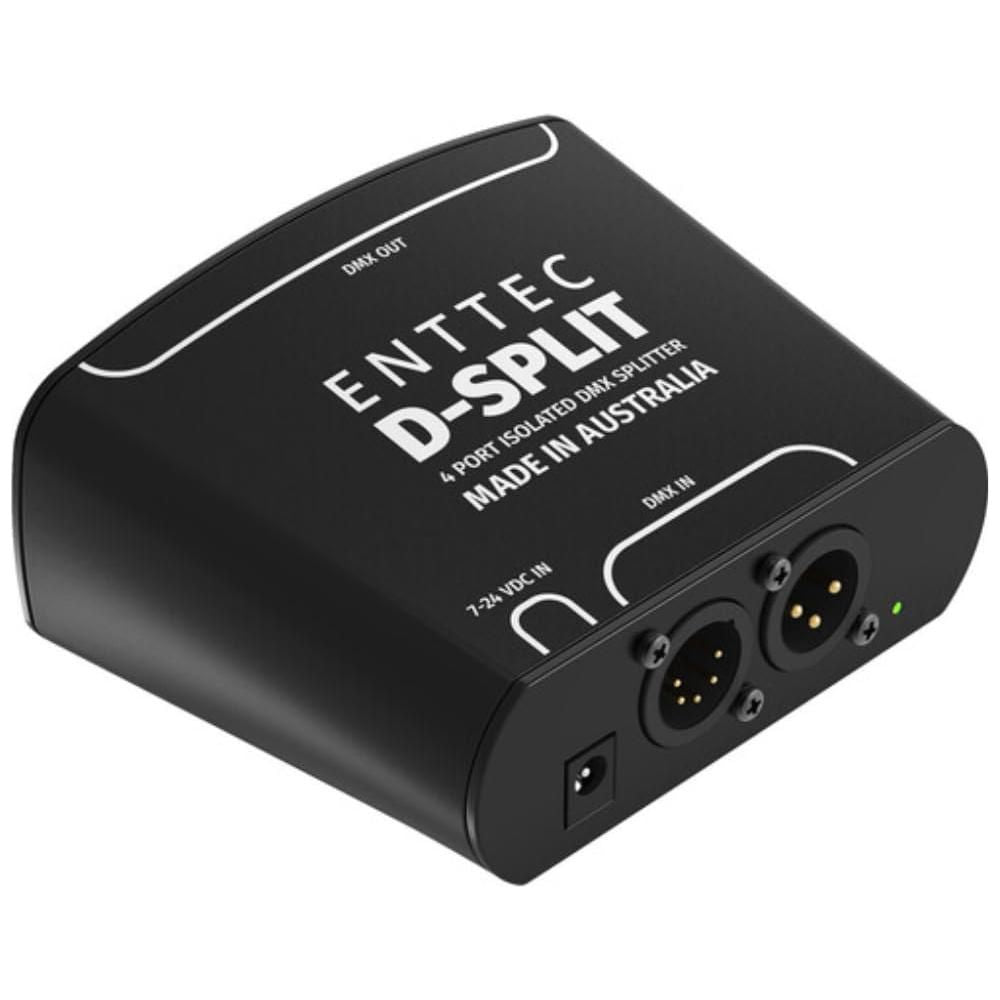 Enttec 70578 D-Split DMX 4 Port Isolated Splitter/Isolator (3/5-Pin) Bundle w/DMX Adapter 5 Pin(M) to 3 Pin(F) XLR and Liquid Audio Polishing Cloth