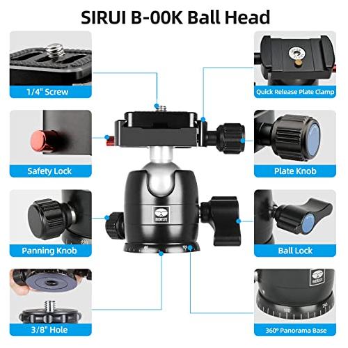 SIRUI Professional Traveler Video Camera Tripod-Carbon Fiber Travel Video Tripod with Fluid Video Head