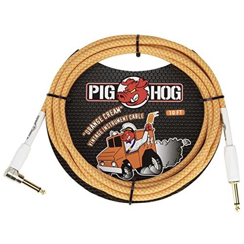 Pig Hog "Orange Crème 2.0" Instrument Cable, 10ft Right Angle