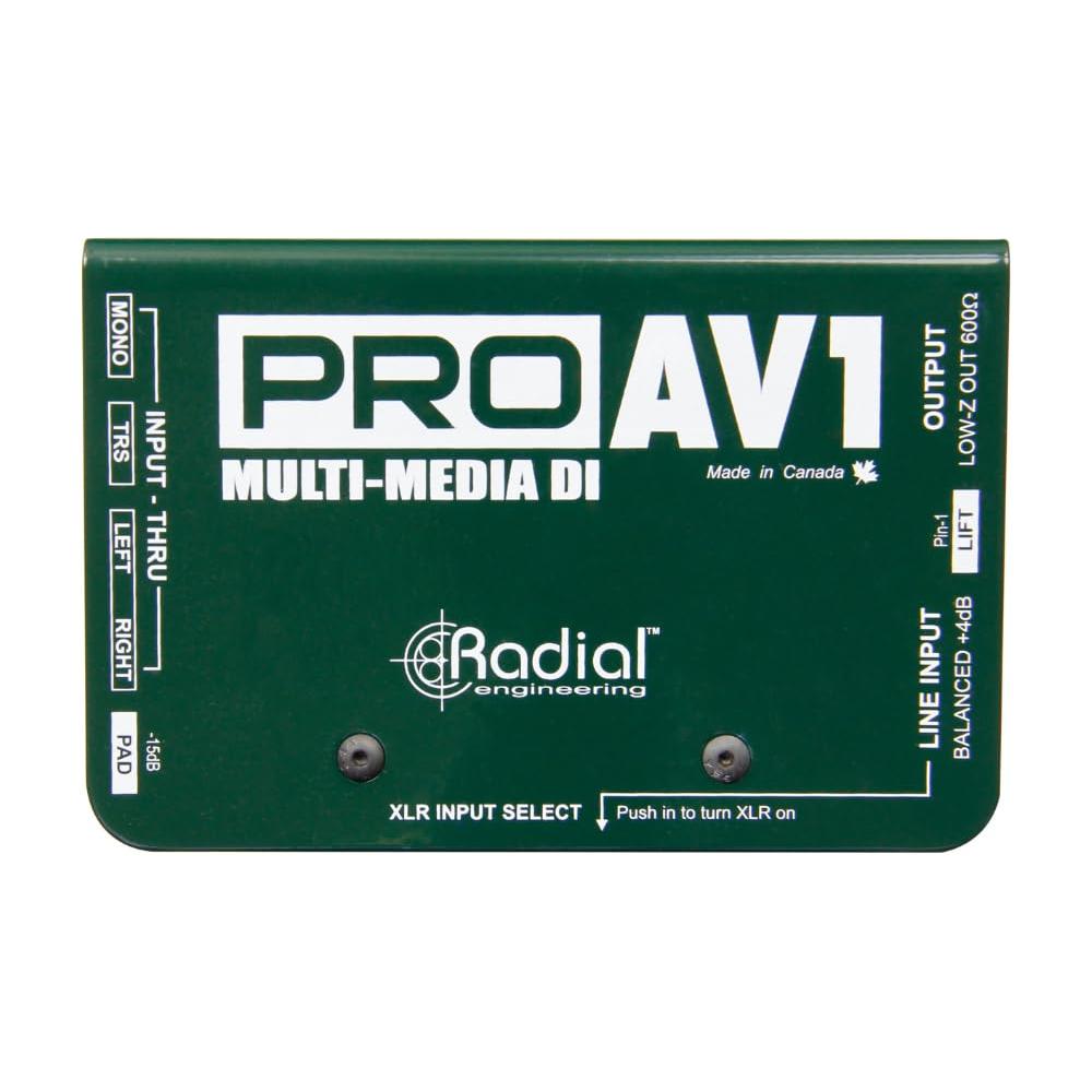 Radial Engineering ProAV1 Passive Multimedia Direct Box Bundle w/Pig Hog PHM10 8mm 10ft XLR Mic Cable and Liquid Audio Polishing Cloth