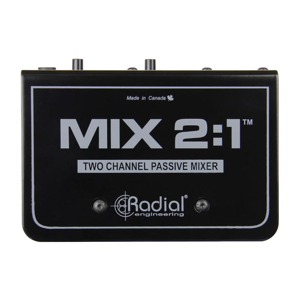 Radial Mix 2:1 Two-channel Audio Combiner & Mixer Bundle w/Pig Hog Mic Cable and Liquid Audio Polishing Cloth