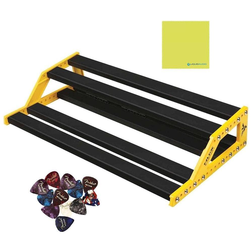 NUX NPB-M Bumblebee Medium Pedalboard Bundle w/ 12x Picks and Liquid Audio Polishing Cloth