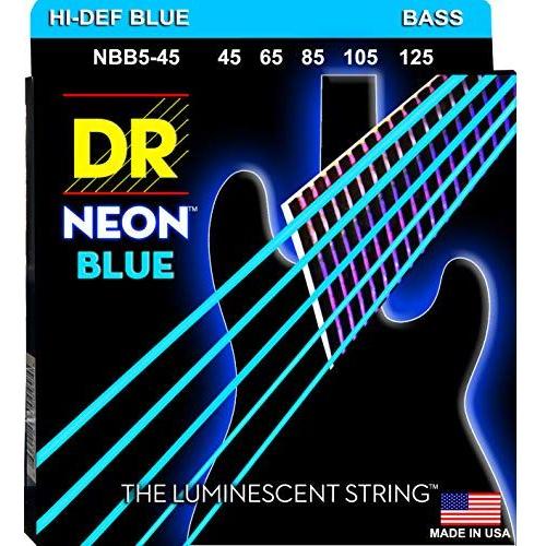 DR Handmade Strings DR Hi-Def Neon Blue Medium Bass Guitar Strings (NBB-45)