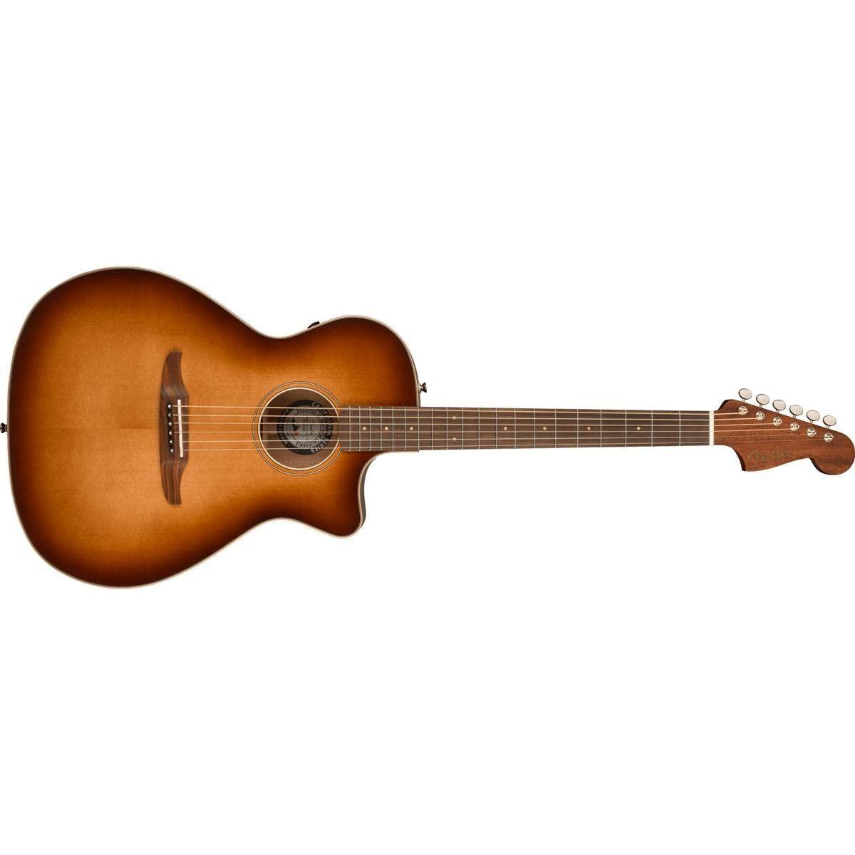 Fender Newporter Classic Acoustic Guitar, Aged Cognac Burst, Pau Ferro Fingerboard, with Gig Bag