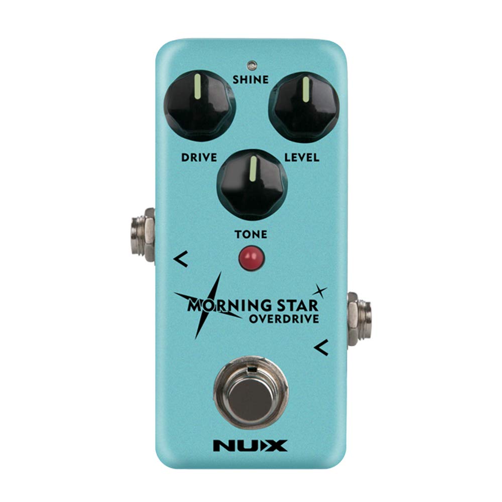 NUX Morning Star Guitar Overdrive Effect Pedal Blues-break Overdrive with an extra Treble touch option,True Bypass or Buffer Bypass