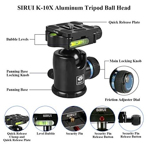 Sirui KX-Series Aluminium Tripod Head incl. TY-Series Quick Release Plate - Black