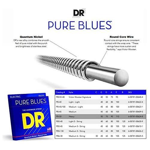 DR Strings Pure Blues Victor Wooten Signature 40-95 Bass Guitar Strings (PBVW-40)