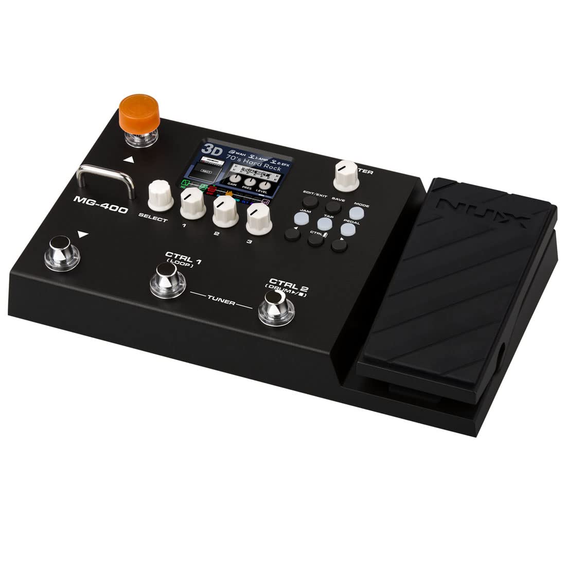 NUX MG-400 Multi Effects Pedal, Amp Modeling, 512 samples IR, 10 Independent Moveable Signal Blocks