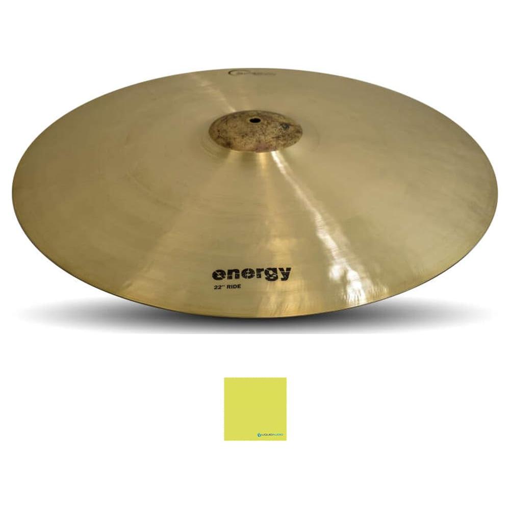 Dream Cymbals and Gongs 22 Inch Ride Cymbal (ERI22) Bundle with Liquid Audio Instrument Polishing Cloth - Dream Energy Series