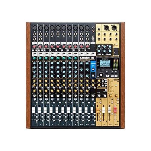 Tascam Model 16 All-In-One 16-track Mixing and Recording Studio, Analog Mixer, Digital Recorder, USB Audio Interface