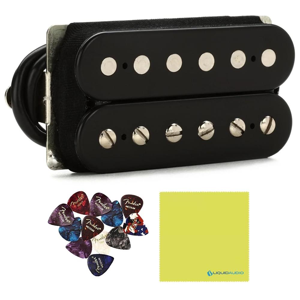 DiMarzio DP103BK PAF® 36th Anniversary Black Neck Guitar Pickup Bundle w/ 12x Fender Guitar Picks and Liquid Audio Polishing Cloth