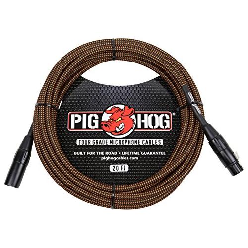 Pig Hog PHM20BBL Black/Blue Woven High Performance XLR Microphone Cable, 20 Feet