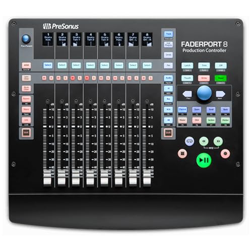 Pre Sonus FaderPort™ 8: 8-channel Mix Production Controller Bundle w/ 4-Pack Pig Hog PHM10 8mm Mic Cable and Liquid Audio Polishing Cloth