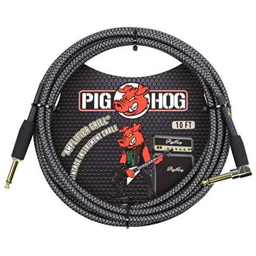 Pig Hog PCH20AGR Right-Angle 1/4" to 1/4" Amplifier Grill Guitar Instrument Cable, 20 Feet